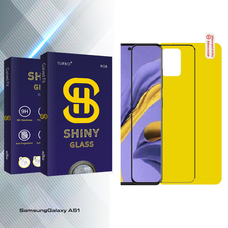 محافظ صفحه نمایش و پشت آتوچبو مدل Shiny Glass مناسب برای گوشی موبایل سامسونگ Galaxy A51