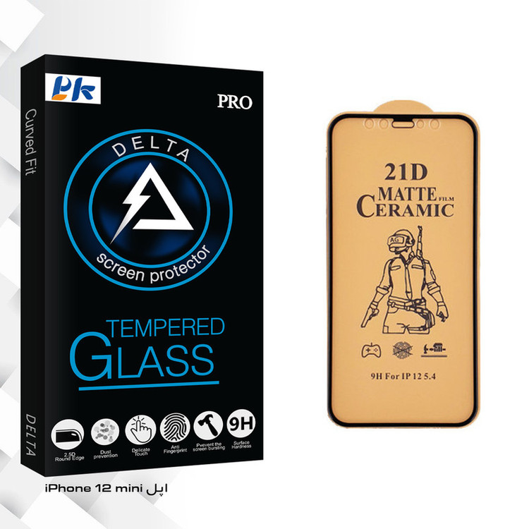 محافظ صفحه نمایش سرامیکی پی کی مدل Delta Glass مناسب برای گوشی موبایل اپل iPhone 12 mini