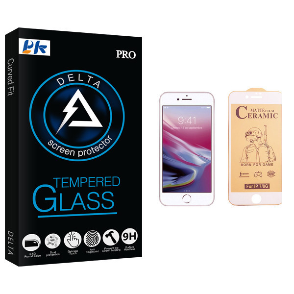 محافظ صفحه نمایش سرامیکی پی کی مدل Delta Glass مناسب برای گوشی موبایل اپل iPhone 8