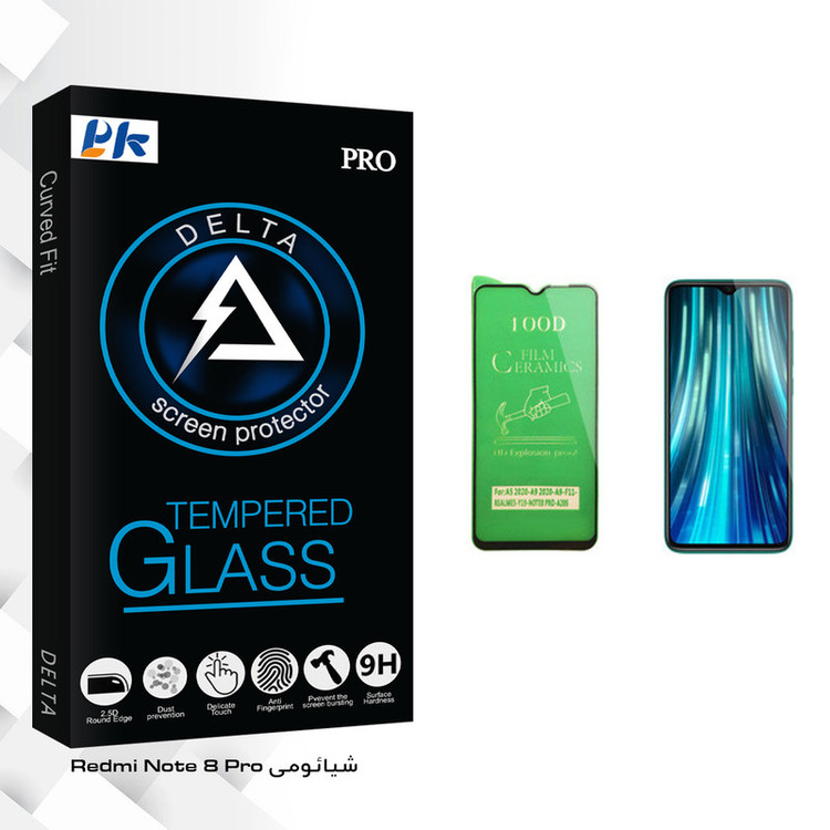 محافظ صفحه نمایش سرامیکی پی کی مدل Delta Glass مناسب برای گوشی موبایل شیائومی Redmi Note 8 Pro