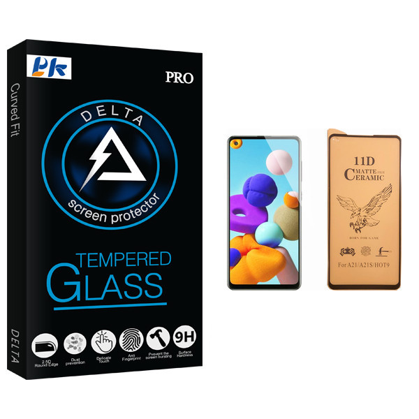 محافظ صفحه نمایش سرامیکی پی کی مدل Delta Glass مناسب برای گوشی موبایل سامسونگ Galaxy A21s