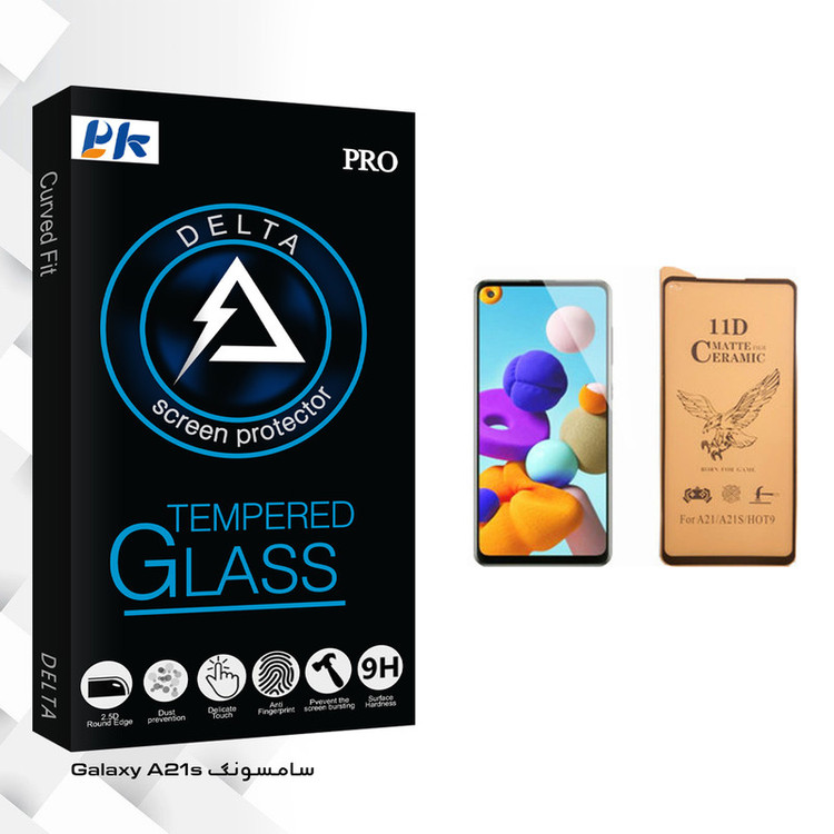 محافظ صفحه نمایش سرامیکی پی کی مدل Delta Glass مناسب برای گوشی موبایل سامسونگ Galaxy A21s