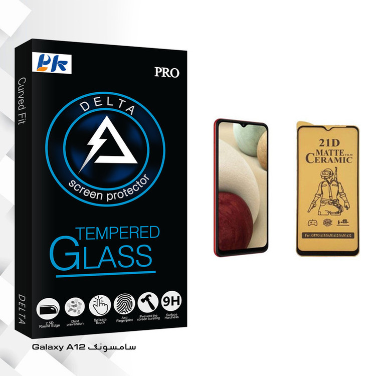محافظ صفحه نمایش سرامیکی پی کی مدل Delta Glass مناسب برای گوشی موبایل سامسونگ Galaxy A12