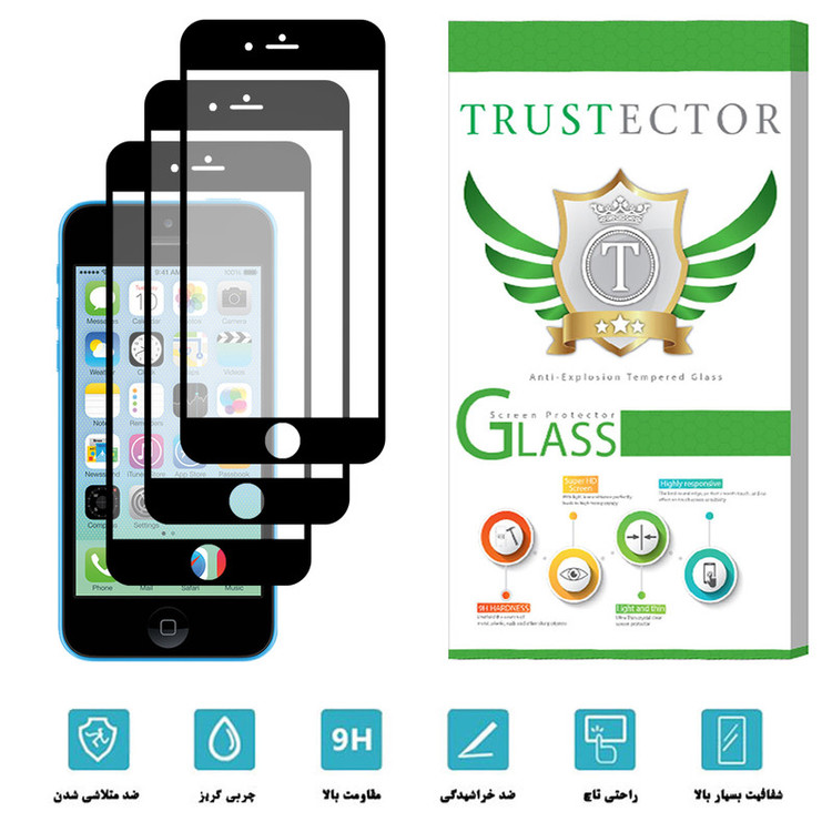 محافظ صفحه نمایش سرامیکی تراستکتور مدل CMT مناسب برای گوشی موبایل اپل iPhone 5 بسته 3 عددی