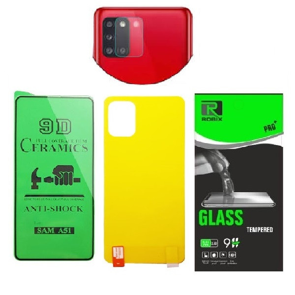 محافظ صفحه نمایش وپشت گوشی روبیکس مدل CR-A31مناسب برای گوشی موبایل سامسونگ Galaxy A31 به همراه محافظ لنز دوربین