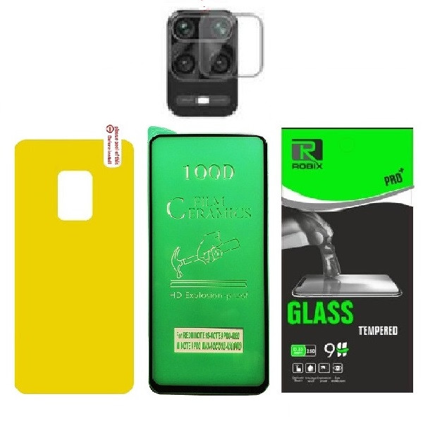 محافظ صفحه نمایش وپشت گوشی روبیکس مدلCR-Note9Sمناسب برای گوشی موبایل شیائومی NOTE 9S به همراه محافظ لنز دوربین