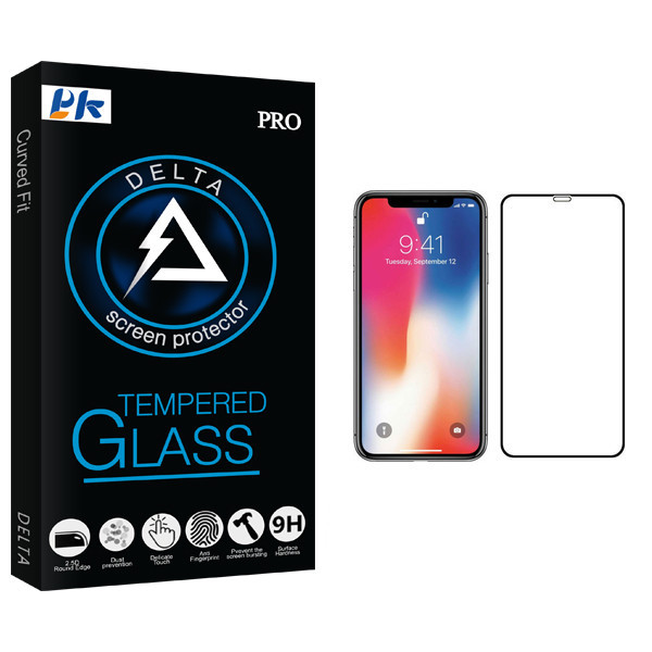 محافظ صفحه نمایش پی کی مدل Delta Glass مناسب برای گوشی موبایل اپل iPhone X