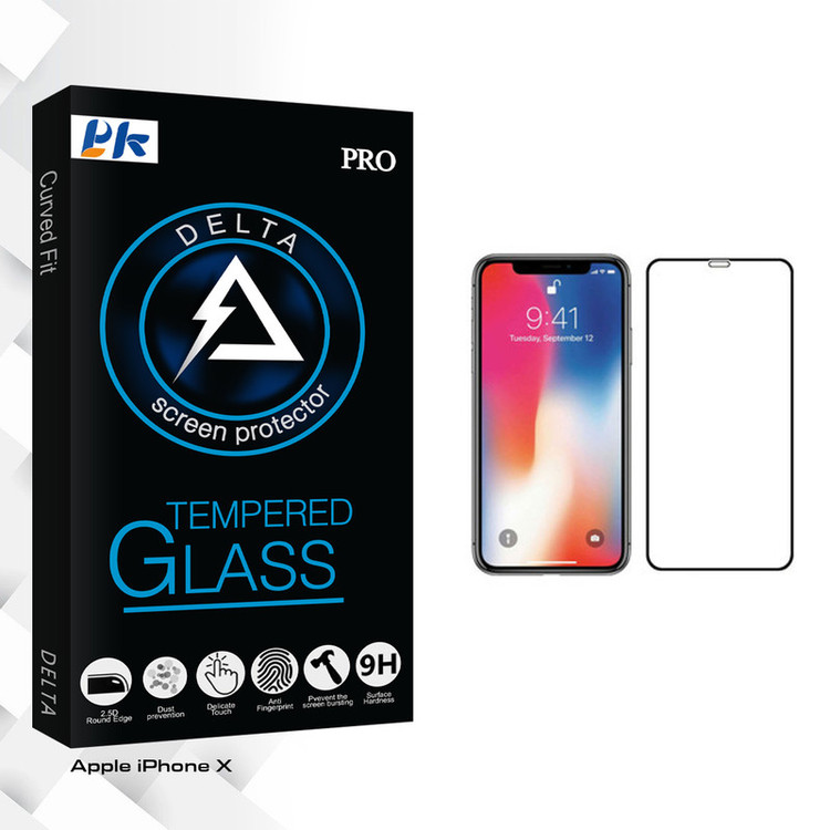 محافظ صفحه نمایش پی کی مدل Delta Glass مناسب برای گوشی موبایل اپل iPhone X
