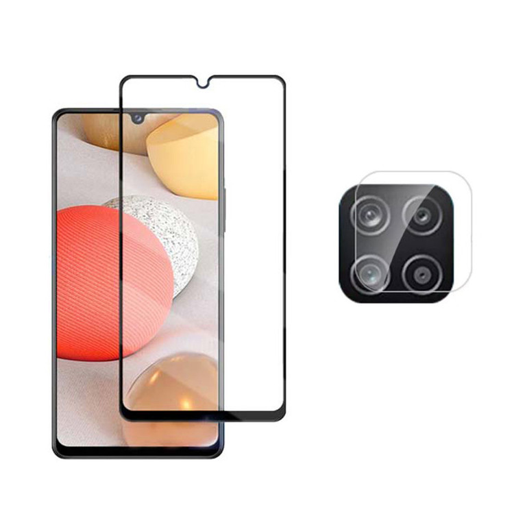 محافظ صفحه نمایش مدل FLCRG LP 01 st مناسب برای گوشی موبایل سامسونگ Galaxy A12 به همراه محافظ لنز دوربین