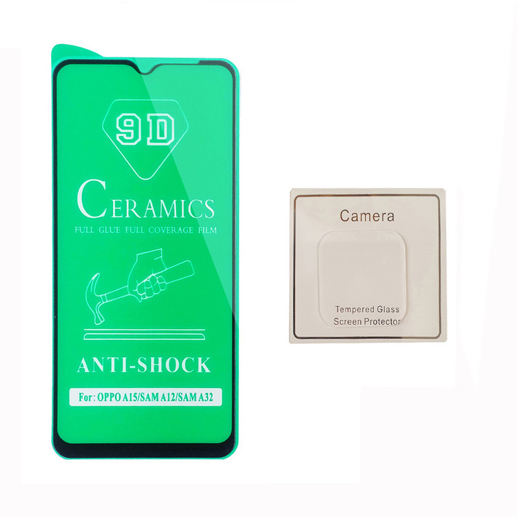 محافظ صفحه نمایش مدل FLCRG LP 01 st مناسب برای گوشی موبایل سامسونگ Galaxy A12 به همراه محافظ لنز دوربین