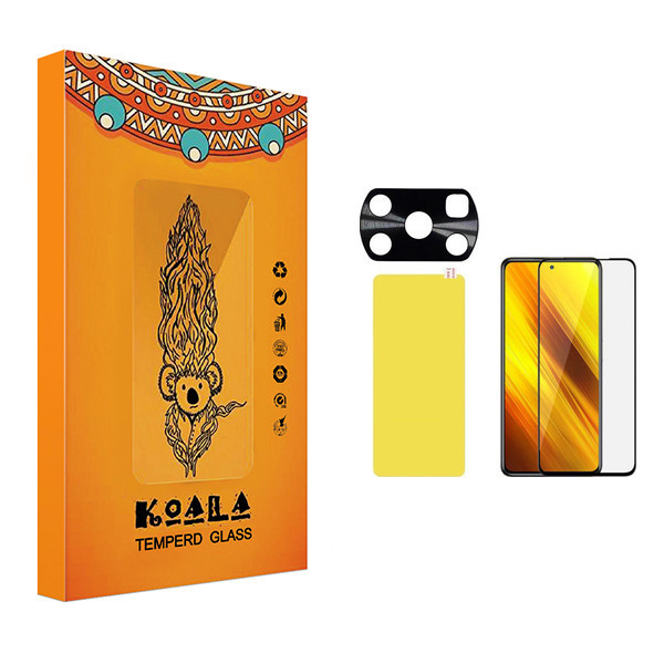 محافظ صفحه نمایش کوآلا مدل Fade مناسب برای گوشی موبایل شیائومی Poco X3 به همراه برچسب پوششی و محافظ لنز دوربین