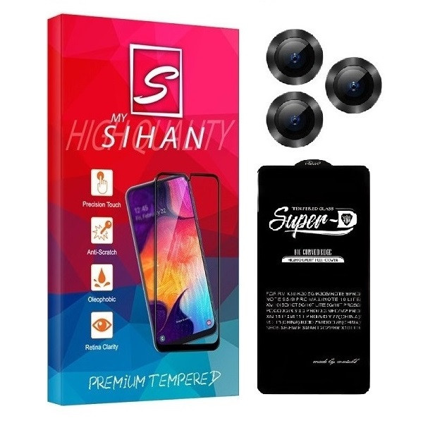 محافظ صفحه نمایش مای سیحان مدل Super D مناسب برای گوشی موبایل سامسونگ Galaxy A24 به همراه محافظ لنز دوربین
