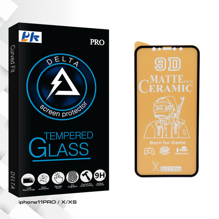 محافظ صفحه نمایش سرامیکی مات پی کی مدل Delta Glass مناسب برای گوشی موبایل اپل iphone11PRO / X/XS
