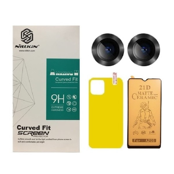 محافظ صفحه نمایش سرامیکی مات مدل 2CRN مناسب برای گوشی موبایل اپل iPhone 12 به همراه محافظ پشت گوشی و محافظ لنز دوربین