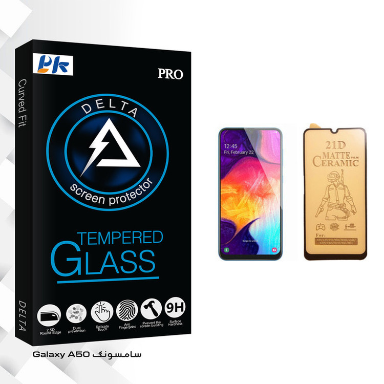 محافظ صفحه نمایش سرامیکی پی کی مدل Delta Glass مناسب برای گوشی موبایل سامسونگ Galaxy A50