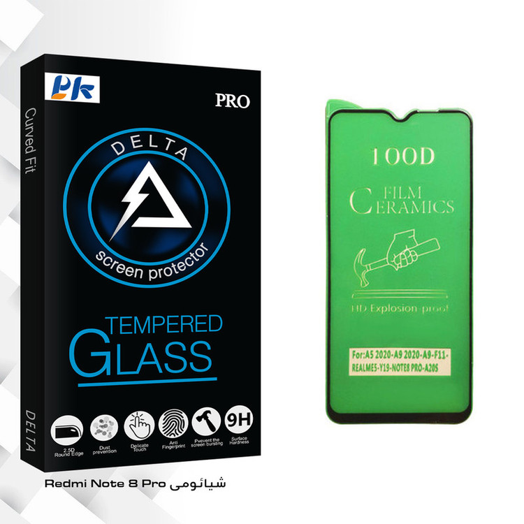 محافظ صفحه نمایش سرامیکی پی کی مدل Delta Glass مناسب برای گوشی موبایل شیائومی Redmi Note 8 Pro