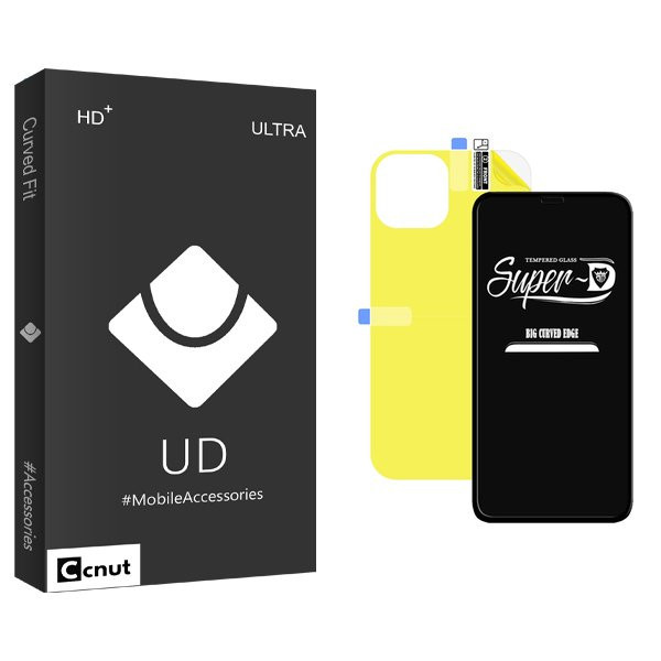 محافظ صفحه نمایش کوکونات مدل UDB SuperD مناسب برای گوشی موبایل اپل iPhone 12 Pro Max به همراه محافظ پشت گوشی