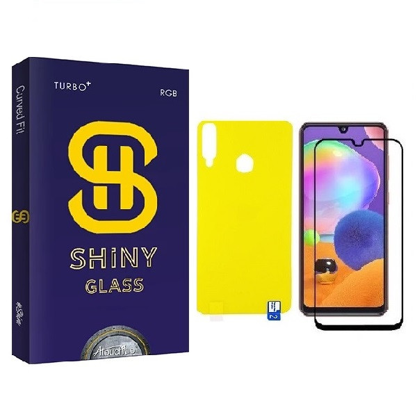 محافظ صفحه نمایش آتوچبو مدل FUL مناسب برای گوشی موبایل سامسونگ Galaxy A20s به همراه محافظ پشت گوشی