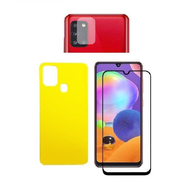 محافظ صفحه نمایش گودزیلا مدل FUL مناسب برای گوشی موبایل سامسونگ Galaxy A21S به همراه محافظ پشت گوشی و محافظ لنز دوربین