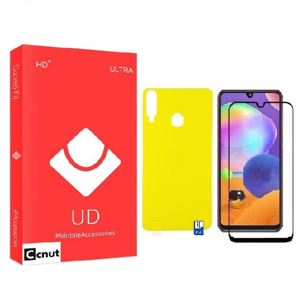 محافظ صفحه نمایش کوکونات مدل FUL مناسب برای گوشی موبایل سامسونگ Galaxy A20s به همراه محافظ پشت گوشی