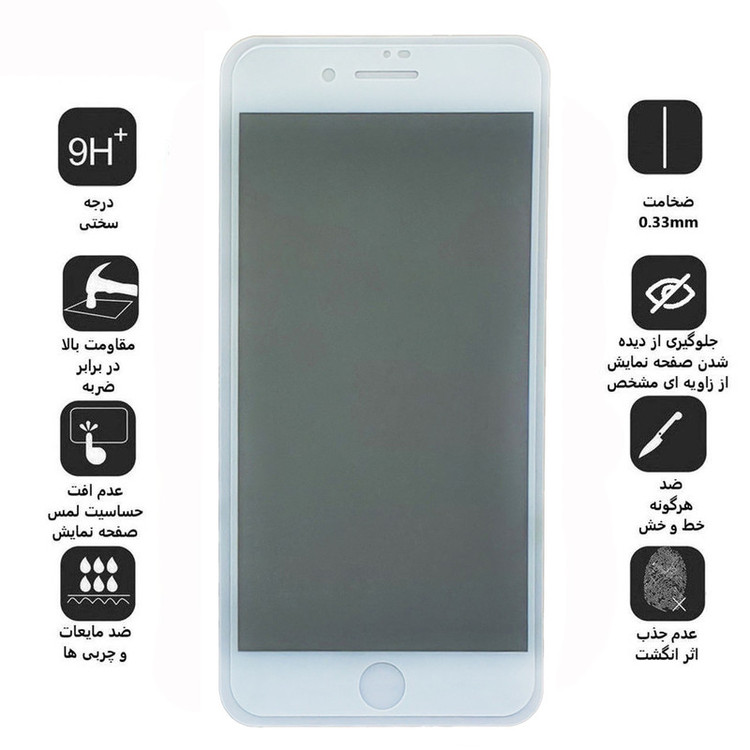 محافظ صفحه نمایش حریم شخصی مدل 009K مناسب برای گوشی موبایل اپل iphone 8Plus