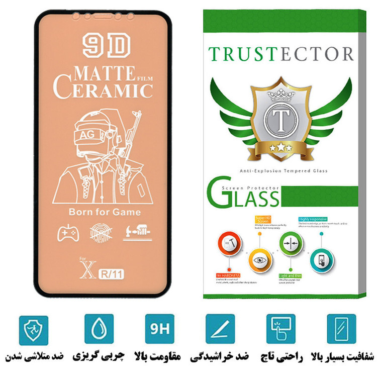 محافظ صفحه نمایش سرامیکی مات تراستکتور مدل CATA مناسب برای گوشی موبایل اپل iPhone XR
