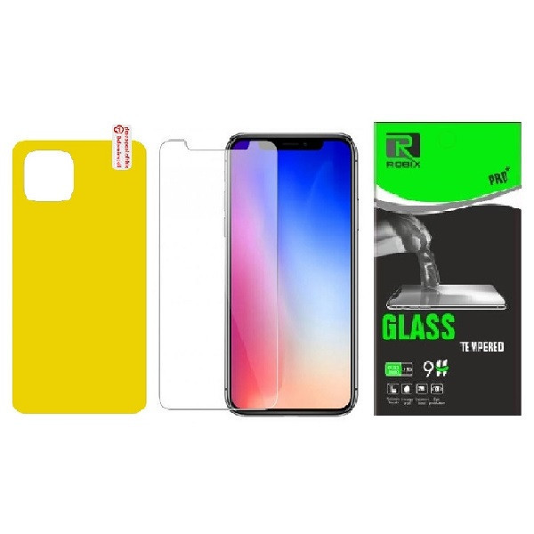 محافظ صفحه نمایش روبیکس مدل SA-IP11pro مناسب برای گوشی موبایل اپل iphone 11Pro به همراه محافظ پشت گوشی