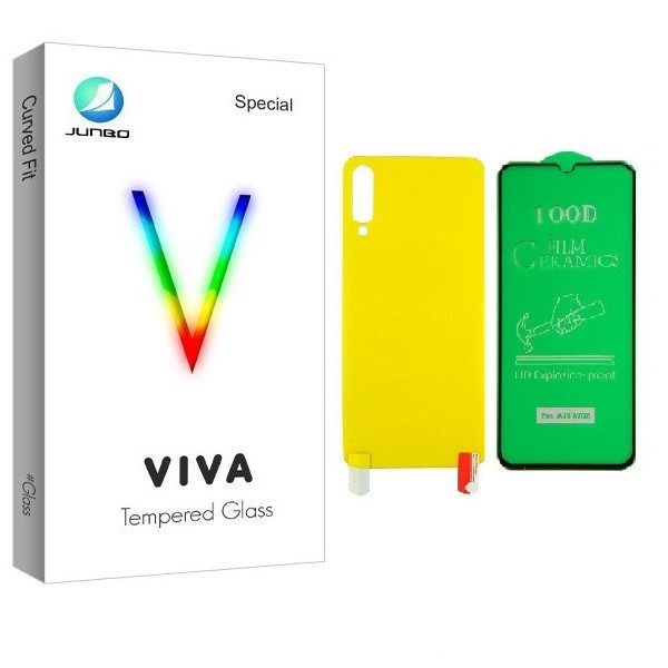محافظ صفحه نمایش جانبو مدل CR مناسب برای گوشی موبایل سامسونگ Galaxy A70 به همراه محافظ پشت گوشی