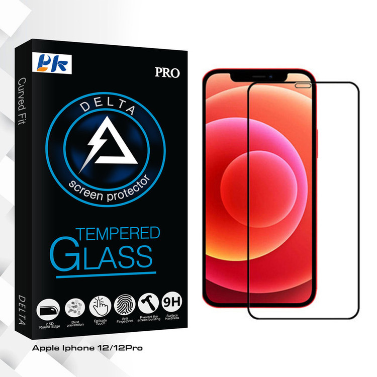محافظ صفحه نمایش پی کی مدل Delta Glass مناسب برای گوشی موبایل اپل Iphone 12-12Pro