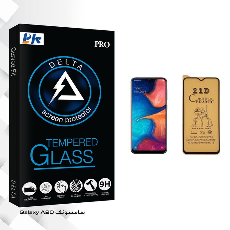 محافظ صفحه نمایش سرامیکی پی کی مدل Delta Glass مناسب برای گوشی موبایل سامسونگ Galaxy A20