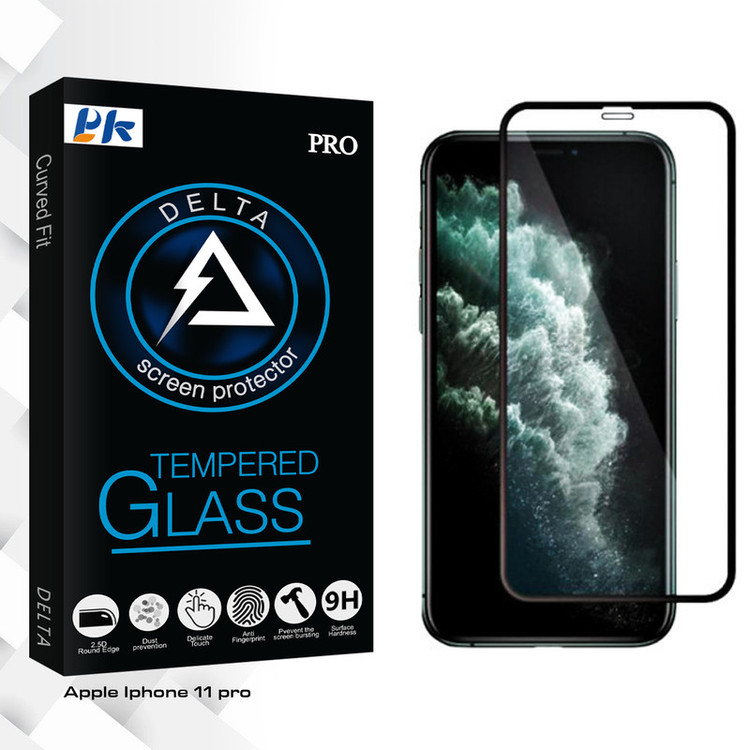 محافظ صفحه نمایش سرامیکی پی کی مدل Delta Glass مناسب برای گوشی موبایل اپل Iphone 11 pro