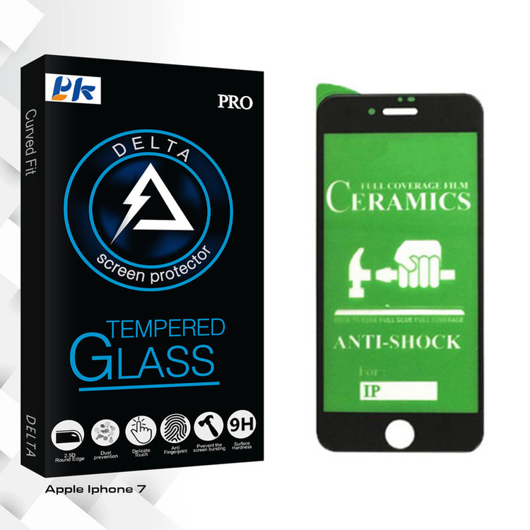محافظ صفحه نمایش سرامیکی پی کی مدل Delta Glass مناسب برای گوشی موبایل اپل Iphone 7