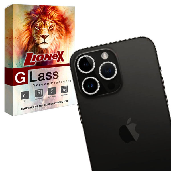 محافظ لنز دوربین رینگی لایونکس مدل DIAMONDLENS مناسب برای گوشی موبایل اپل iPhone 14 Pro