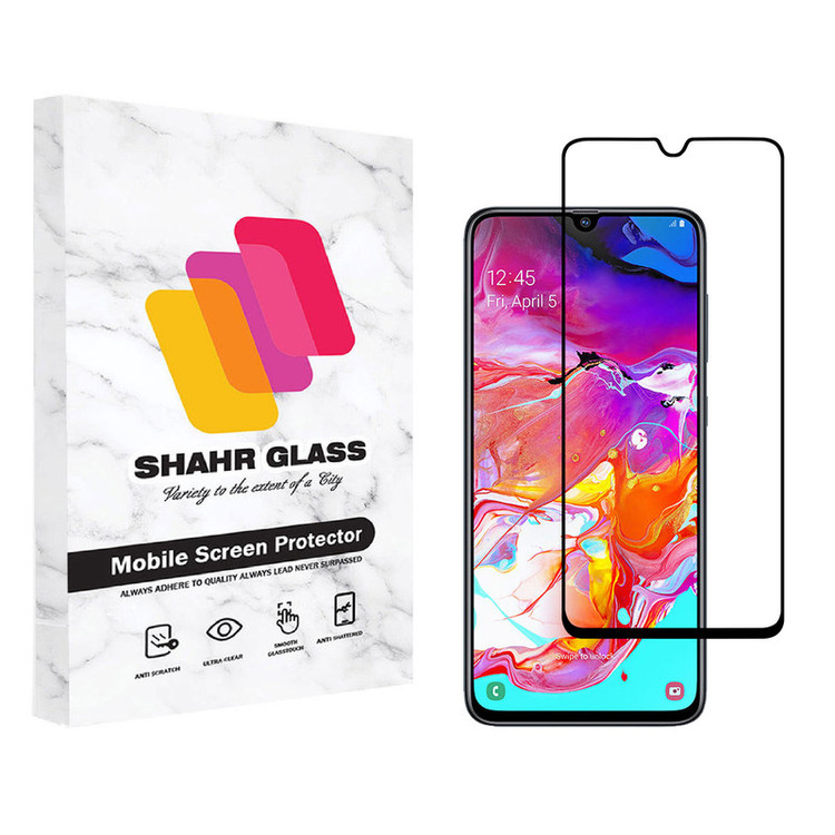 محافظ صفحه نمایش شهر گلس مدل FUL مناسب برای گوشی موبایل سامسونگ Galaxy A70