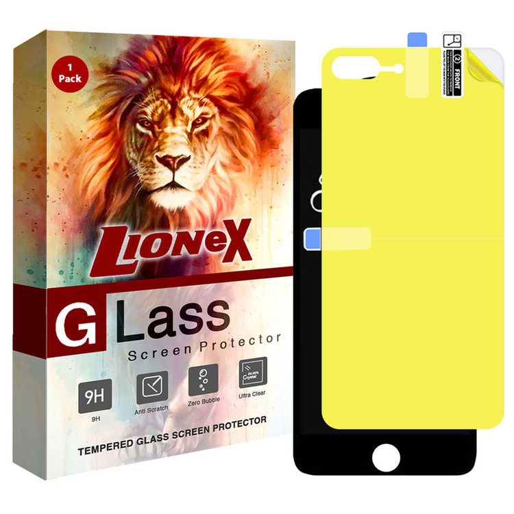 محافظ صفحه نمایش لایونکس مدل 2SN مناسب برای گوشی موبایل اپل iPhone 8 Plus به همراه محافظ پشت گوشی