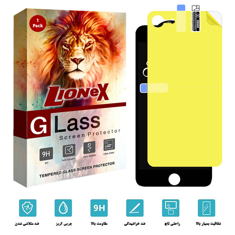 محافظ صفحه نمایش لایونکس مدل 2SN مناسب برای گوشی موبایل اپل iPhone 8 به همراه محافظ پشت گوشی