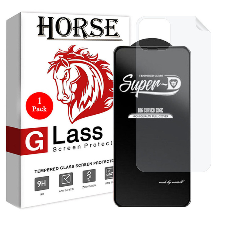 محافظ صفحه نمایش هورس مدل 2SN-Glass مناسب برای گوشی موبایل اپل iPhone 12 به همراه محافظ پشت گوشی