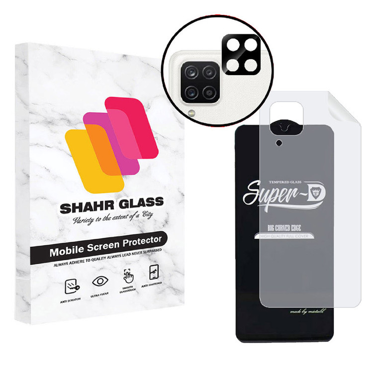 محافظ صفحه نمایش شهر گلس مدل 3SNF-Glass مناسب برای گوشی موبایل سامسونگ Galaxy M32 4G به همراه محافظ پشت گوشی و محافظ لنز دوربین