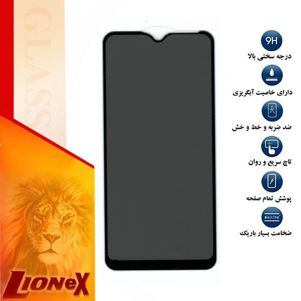 محافظ صفحه نمایش حریم شخصی لایونکس مدل PFLI مناسب برای گوشی موبایل سامسونگ Galaxy A10