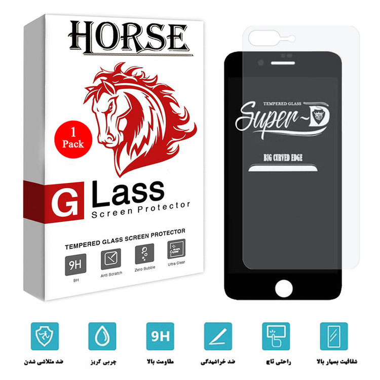 محافظ صفحه نمایش هورس مدل 2SN-Glass مناسب برای گوشی موبایل اپل iPhone 7 Plus به همراه محافظ پشت گوشی
