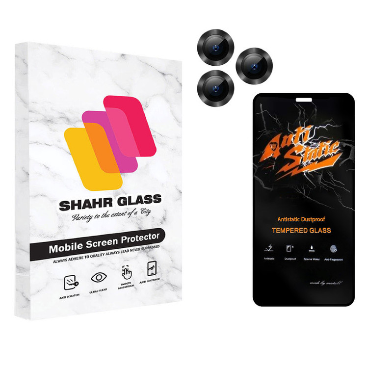 محافظ لنز دوربین شهر گلس مدل 2ST-RING مناسب برای گوشی موبایل اپل iPhone 12 Pro به همراه محافظ صفحه نمایش