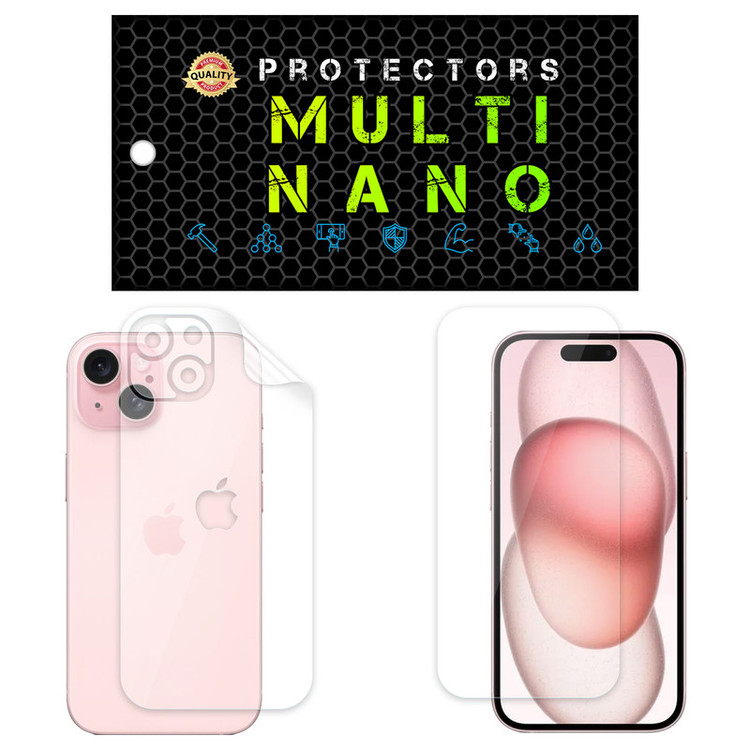 محافظ صفحه نمایش مولتی نانو مدل X-SFT مناسب برای گوشی موبایل اپل iPhone 15 به همراه محافظ پشت