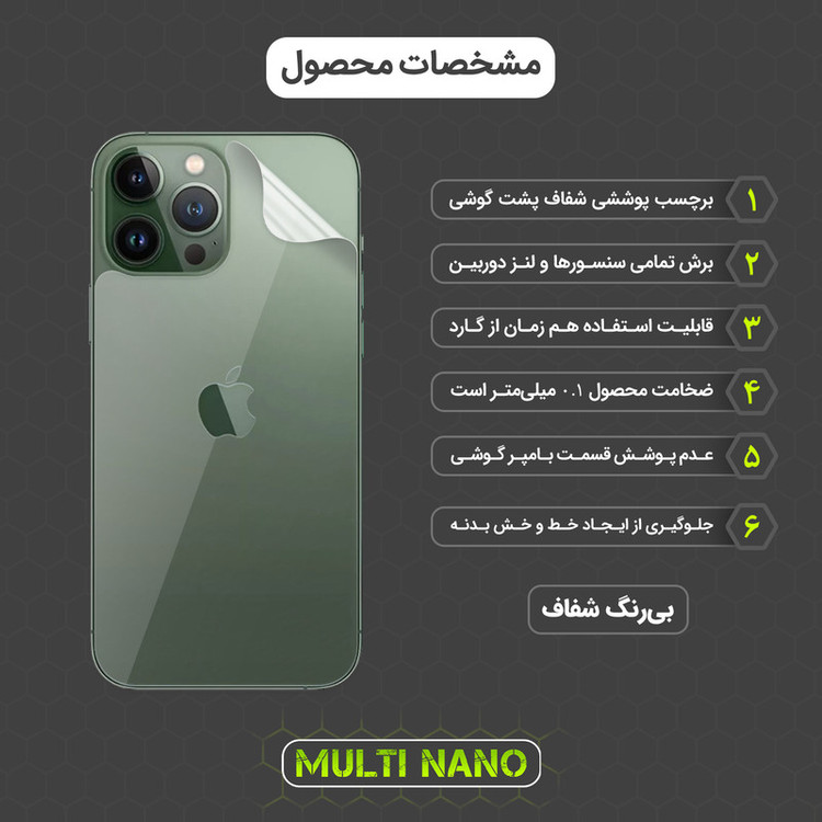 محافظ صفحه نمایش مولتی نانو مدل X-SFT مناسب برای گوشی موبایل اپل iPhone 13 Pro Max به همراه محافظ پشت