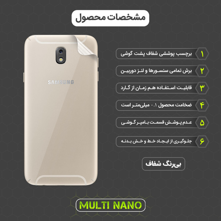 محافظ صفحه نمایش مولتی نانو مدل X-SFT مناسب برای گوشی موبایل سامسونگ Galaxy J7 Pro به همراه محافظ پشت