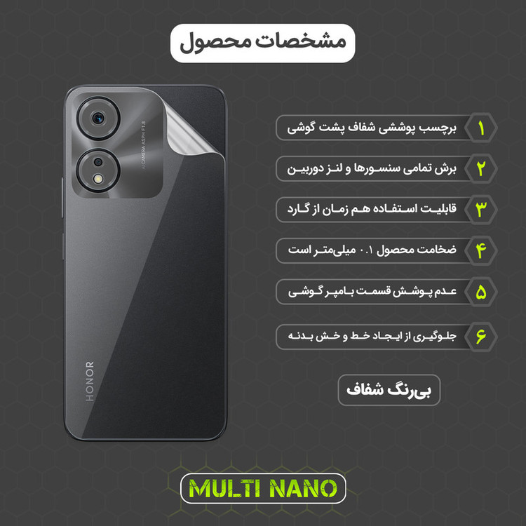 محافظ صفحه نمایش مولتی نانو مدل X-SFT مناسب برای گوشی موبایل آنر X5 Plus به همراه محافظ پشت