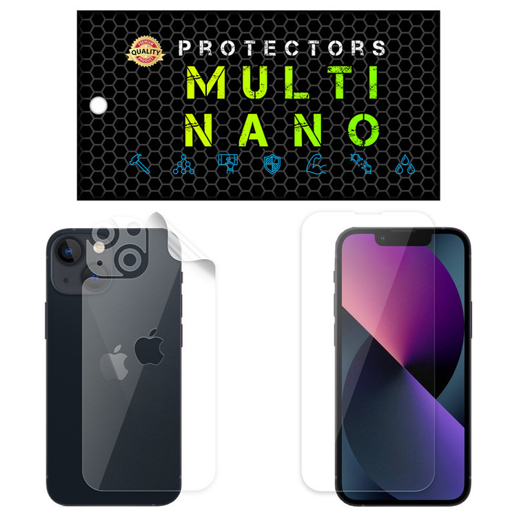 محافظ صفحه نمایش مولتی نانو مدل X-SFT مناسب برای گوشی موبایل اپل iPhone 13 Mini به همراه محافظ پشت