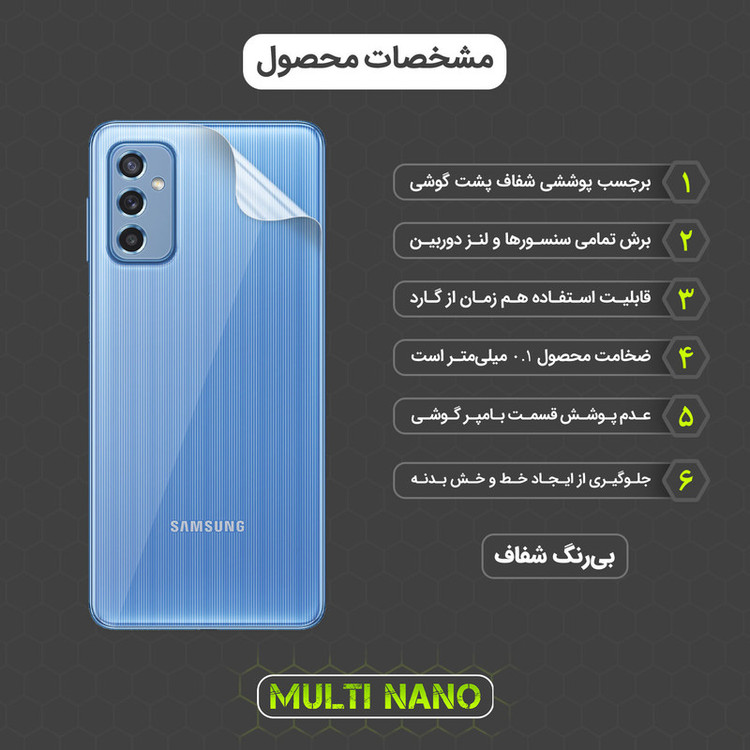 محافظ صفحه نمایش مولتی نانو مدل X-SFT مناسب برای گوشی موبایل سامسونگ Galaxy M52 5G به همراه محافظ پشت