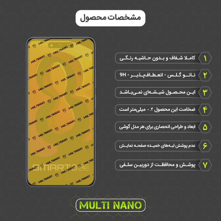 محافظ صفحه نمایش مولتی نانو مدل X-SFT مناسب برای گوشی موبایل انفینیکس Smart 8 HD به همراه محافظ پشت گوشی