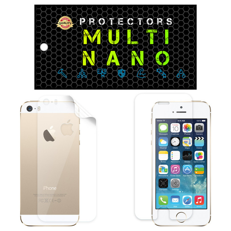 محافظ صفحه نمایش مولتی نانو مدل X-SFT مناسب برای گوشی موبایل اپل iPhone 5S به همراه محافظ پشت