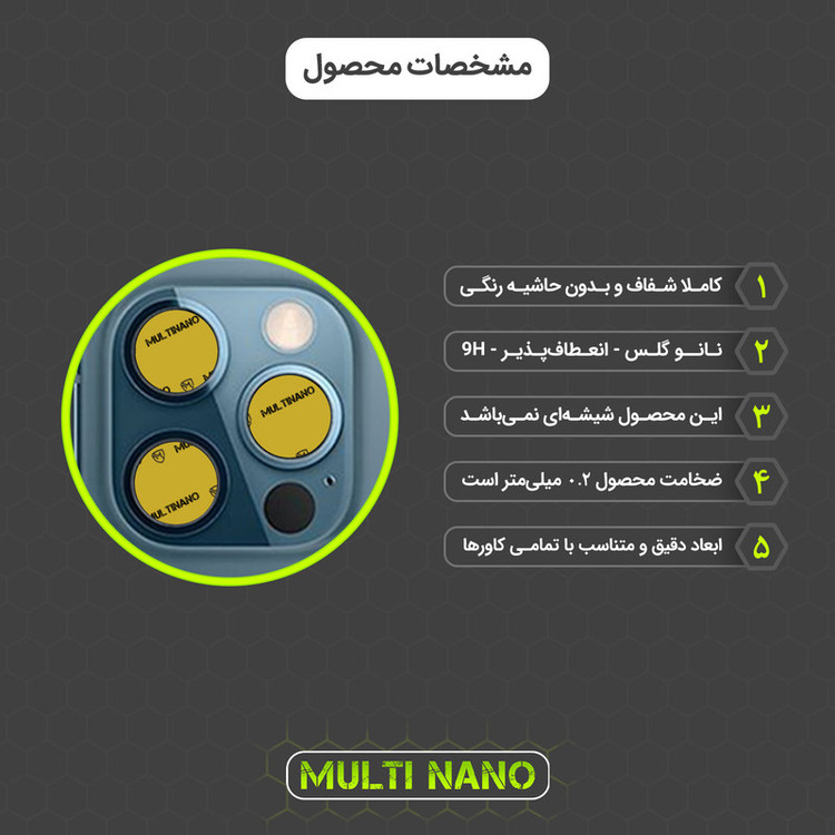 محافظ صفحه نمایش مولتی نانو مدل X-SLFG مناسب برای گوشی موبایل اپل iPhone 12 Pro به همراه برچسب پوششی پشت و محافظ لنز دوربین